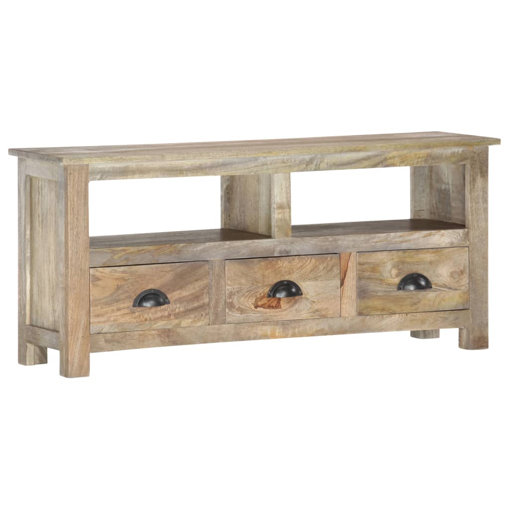 Meuble TV 110x30x50 cm Bois massif de manguier - XIOS