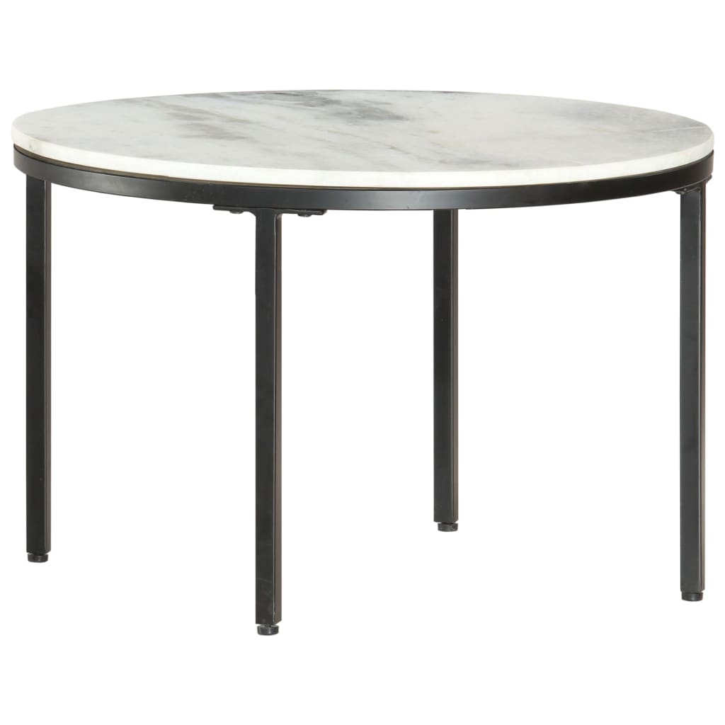 Table basse Blanc et noir Ø65 cm Marbre solide véritable - XIOS