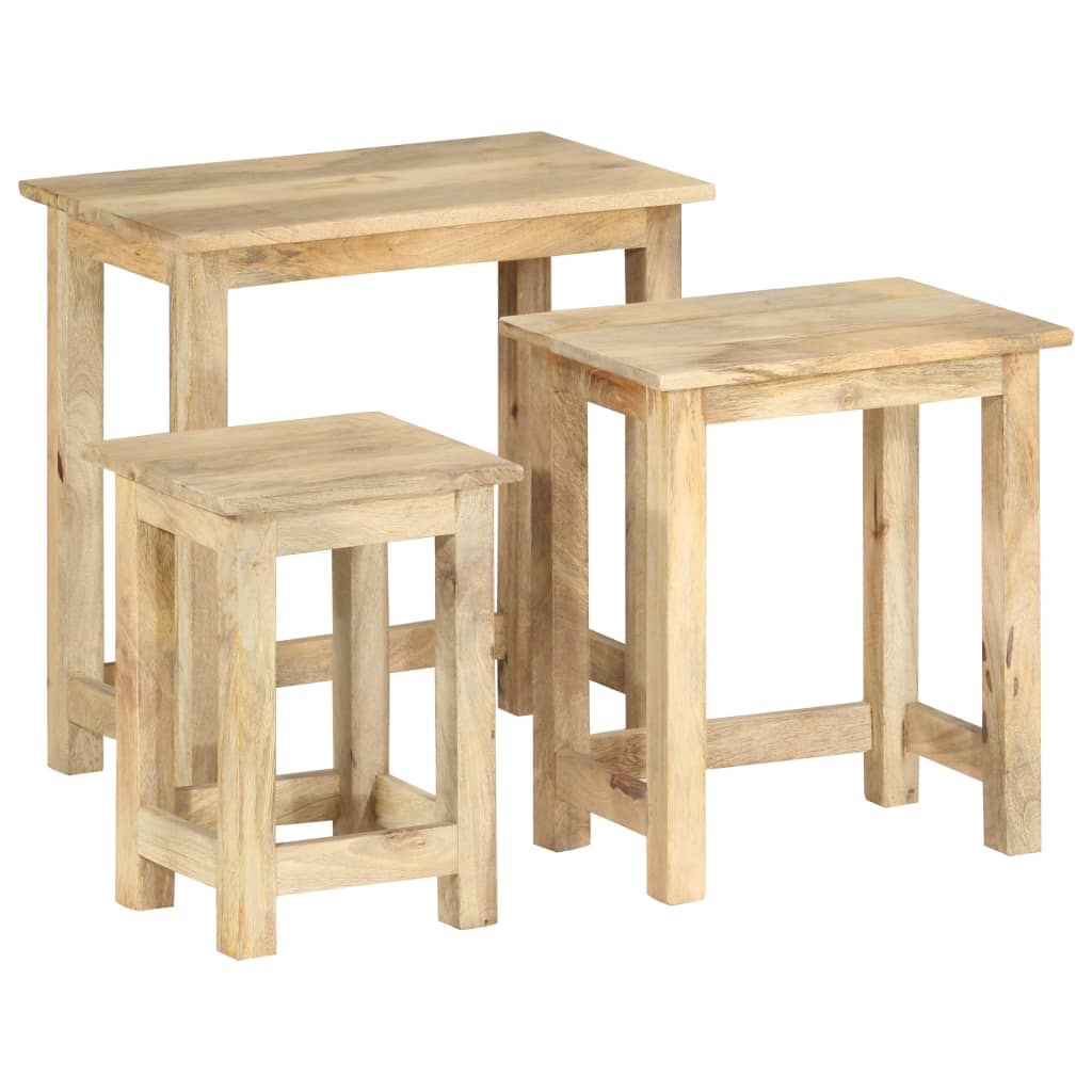 Tables gigognes 3 pcs Bois solide de manguier - XIOS