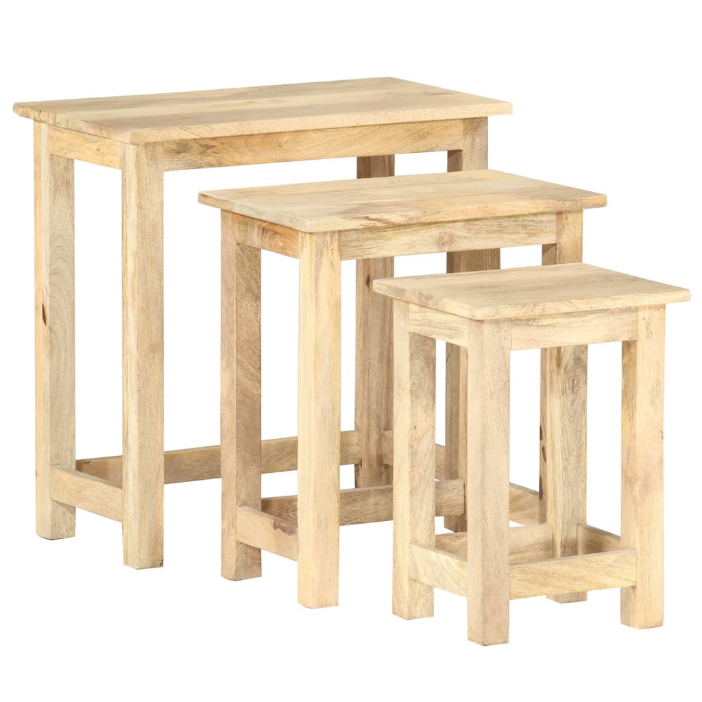 Tables gigognes 3 pcs Bois solide de manguier - XIOS