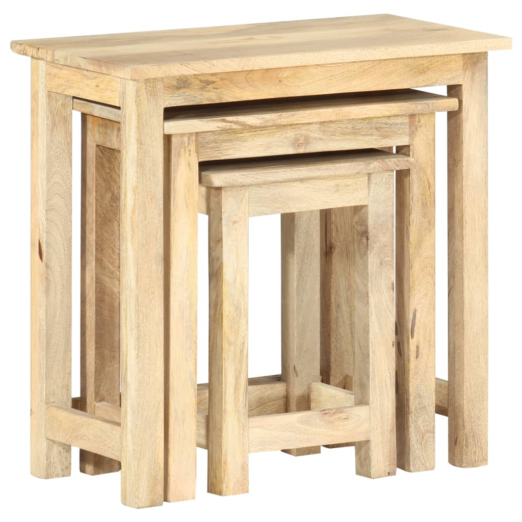 Tables gigognes 3 pcs Bois solide de manguier - XIOS