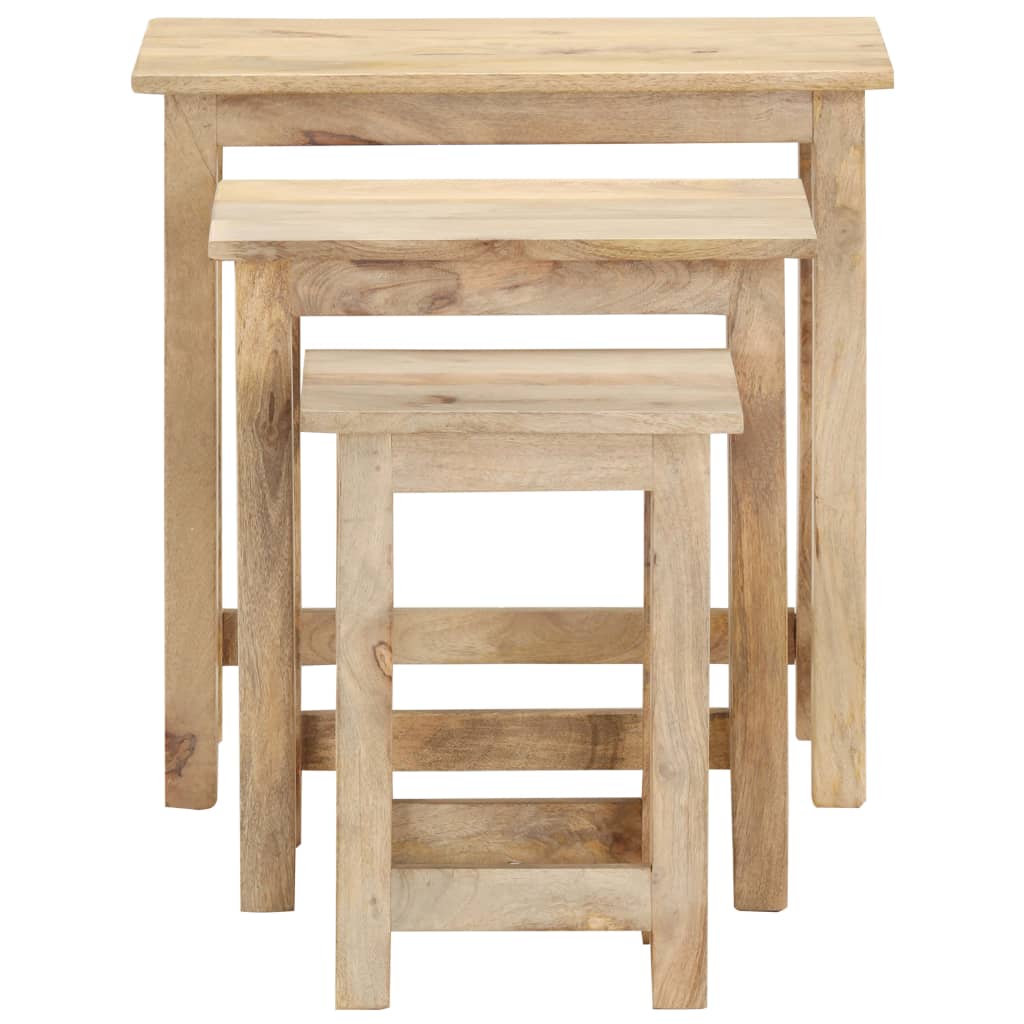 Tables gigognes 3 pcs Bois solide de manguier - XIOS