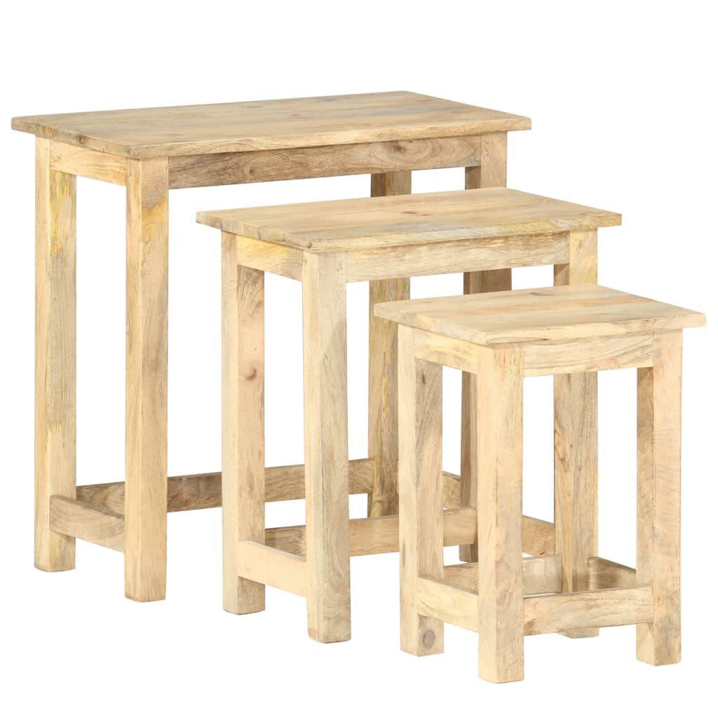 Tables gigognes 3 pcs Bois solide de manguier - XIOS