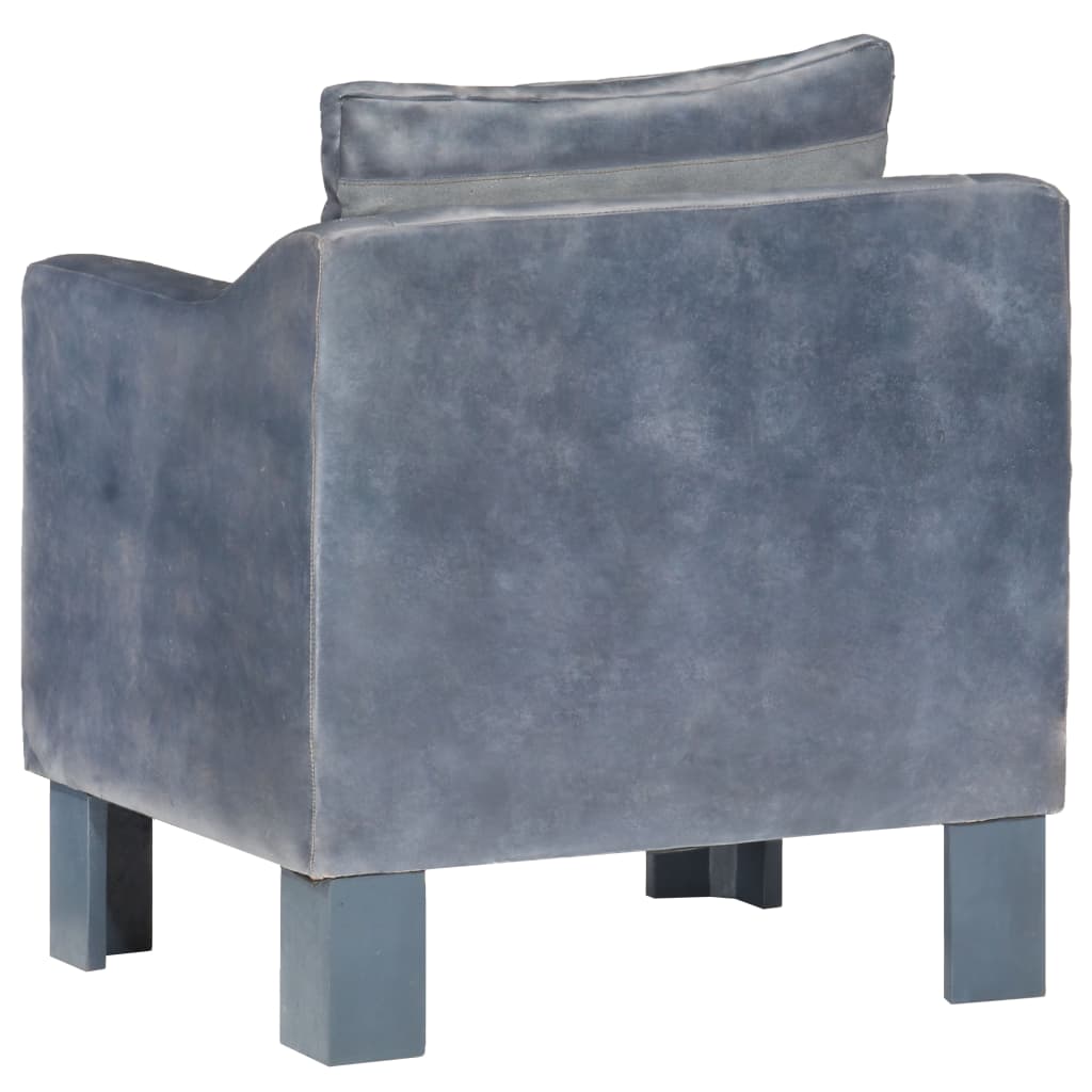 Chaise cabriolet Gris cuir véritable - XIOS