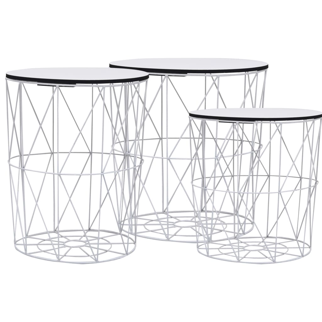 Table basse 3 pcs Blanc