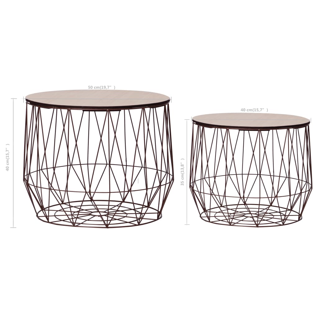Tables basses 2 pcs cuivre