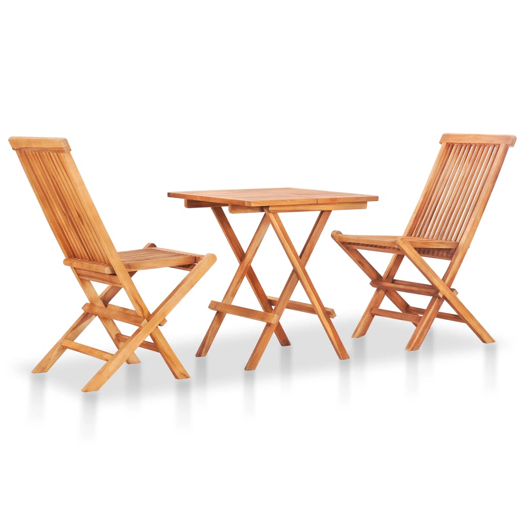 Ensemble de bistro pliable 3 pcs Bois de teck solide - XIOS