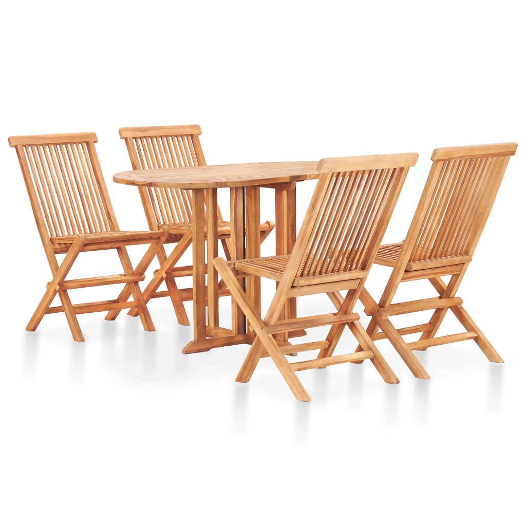Ensemble à manger d'extérieur pliable 5 pcs Bois solide de teck - XIOS