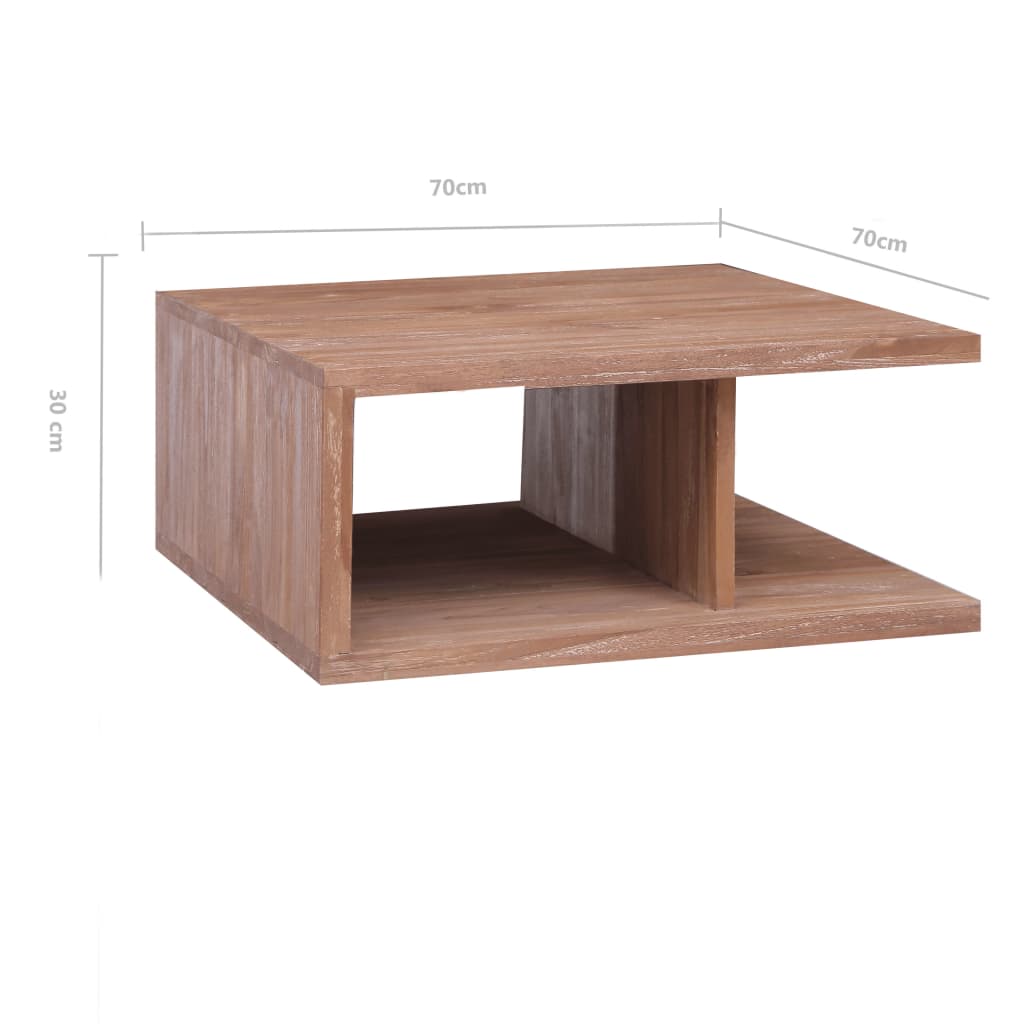 Table basse 70x70x30 cm Bois de teck massif - XIOS