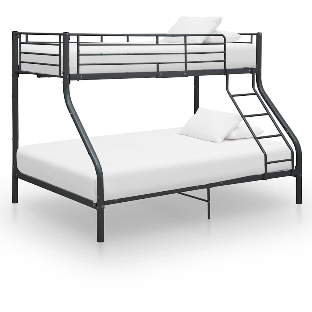 Cadre de lit superposé sans matelas noir 140x200 cm/90x200 cm