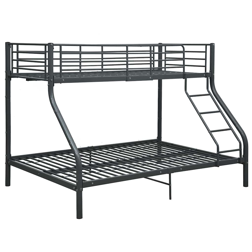 Cadre de lit superposé sans matelas noir 140x200 cm/90x200 cm
