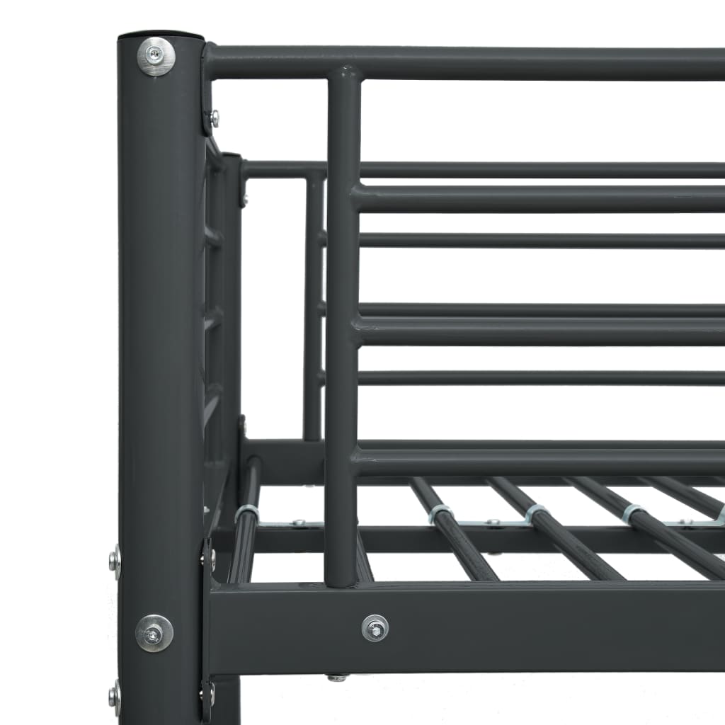 Cadre de lit superposé sans matelas noir 140x200 cm/90x200 cm - XIOS