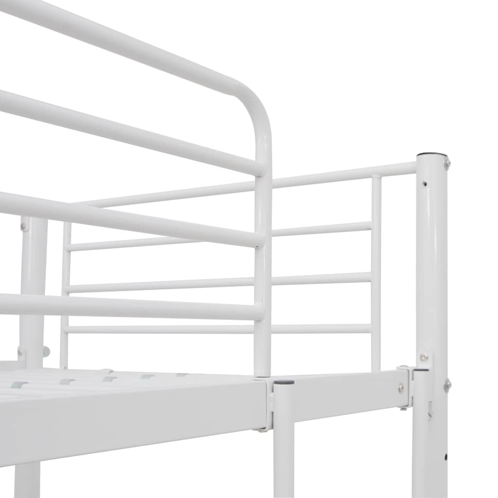 Lit superposé avec table sans matelas blanc métal 90x200 cm - XIOS