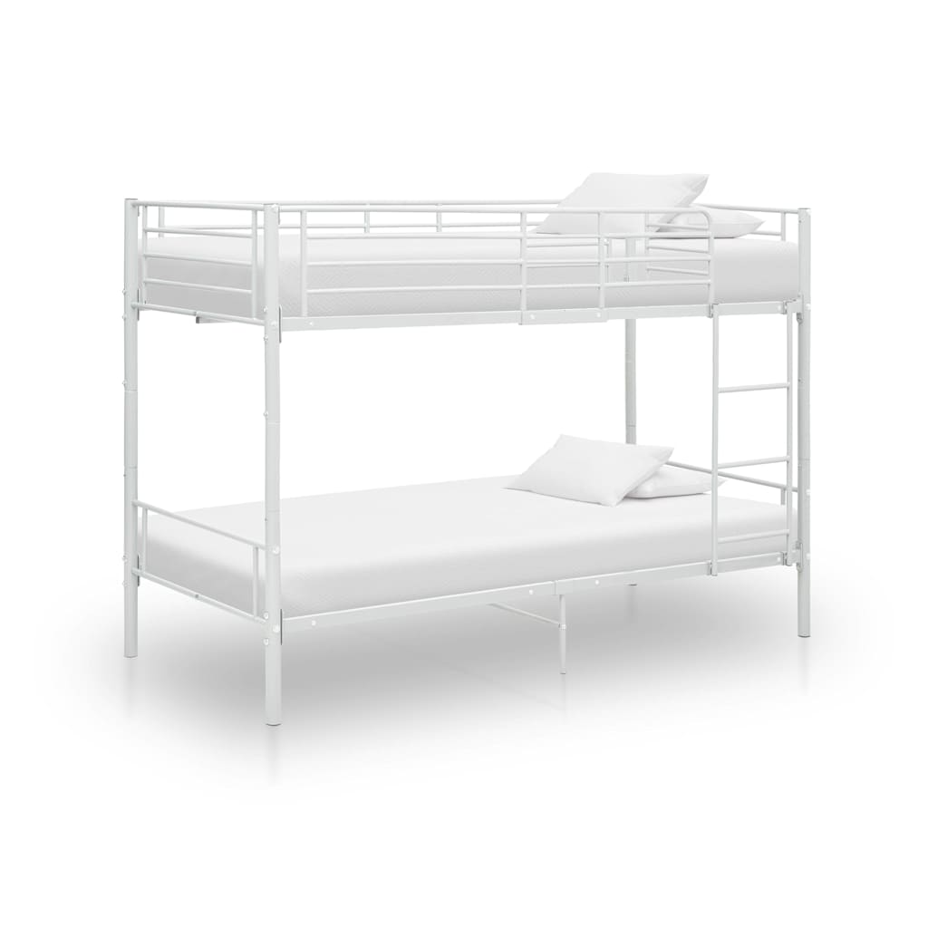 Lit superposé sans matelas blanc métal 90x200 cm - XIOS
