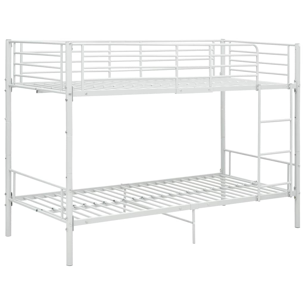 Lit superposé sans matelas blanc métal 90x200 cm - XIOS