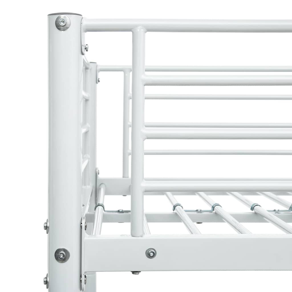 Lit superposé sans matelas blanc métal 90x200 cm - XIOS