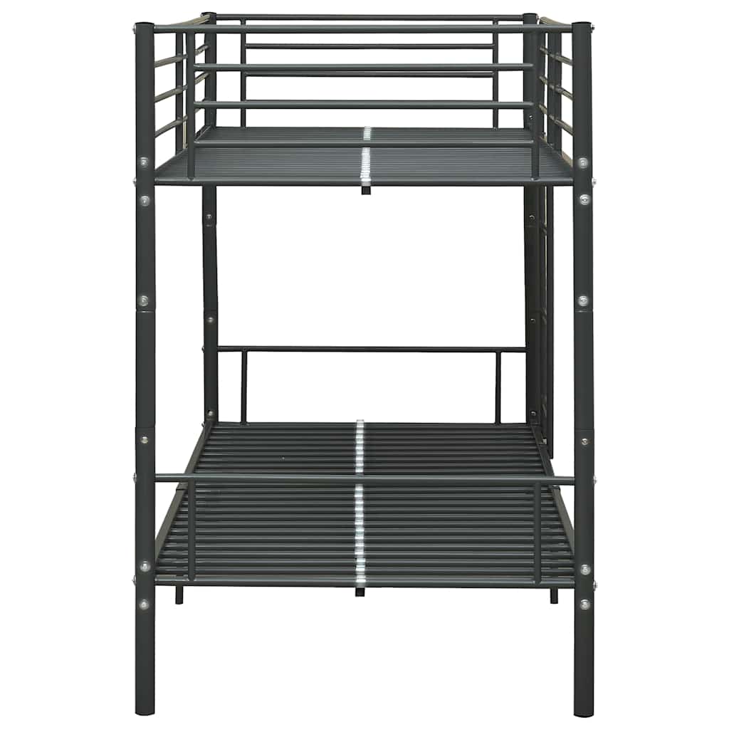Lit superposé sans matelas noir métal 90x200 cm