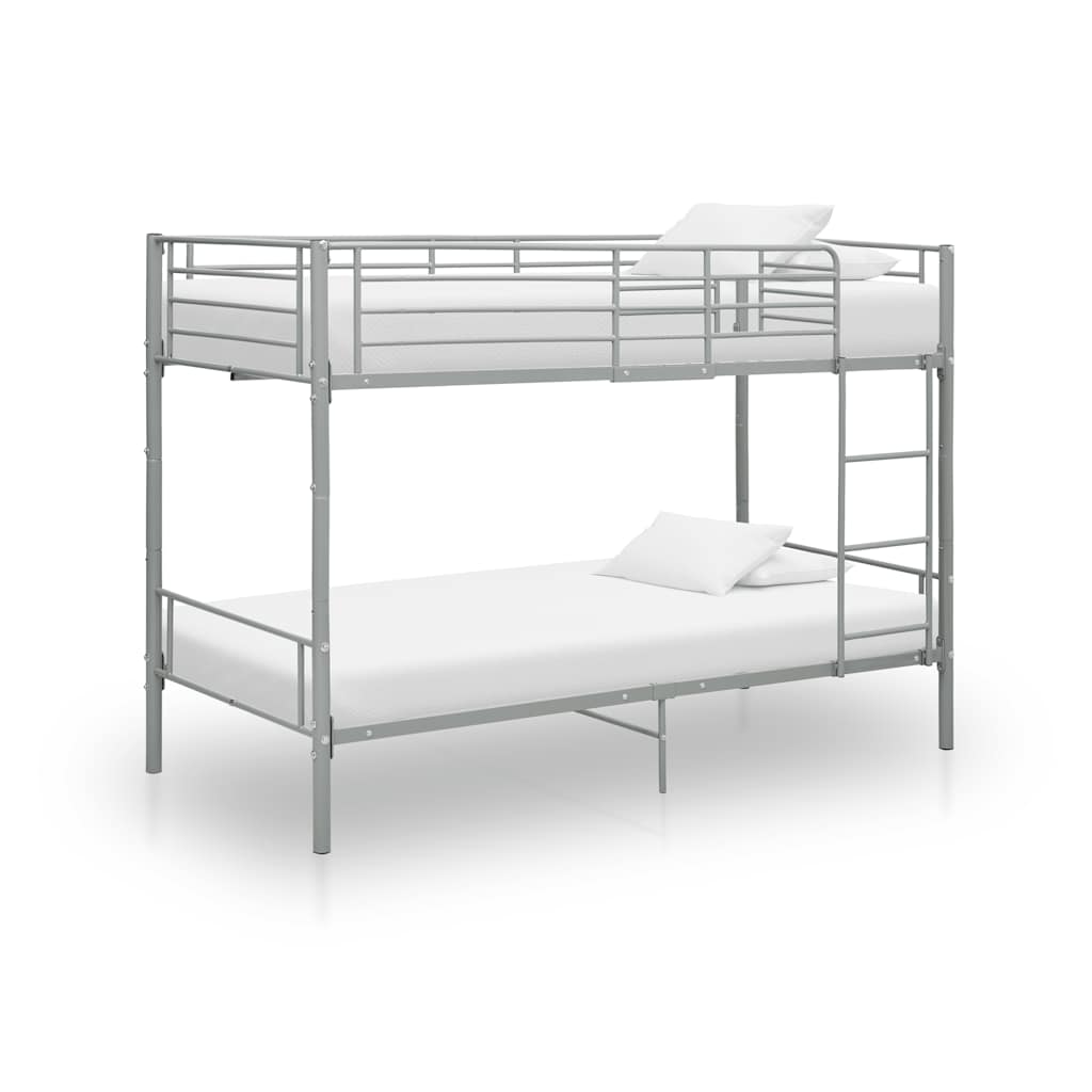 Lit superposé sans matelas gris métal 90x200 cm - XIOS