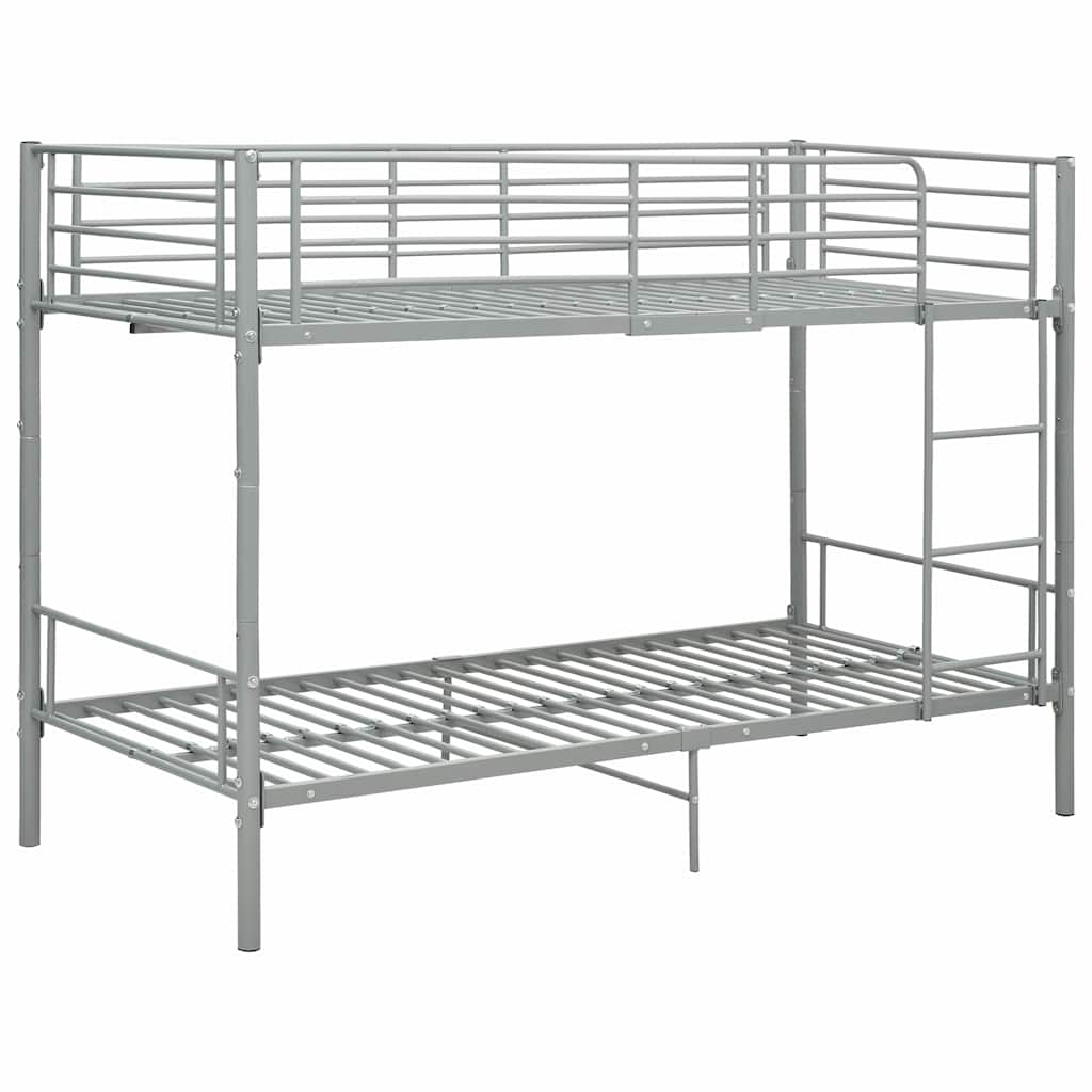 Lit superposé sans matelas gris métal 90x200 cm - XIOS
