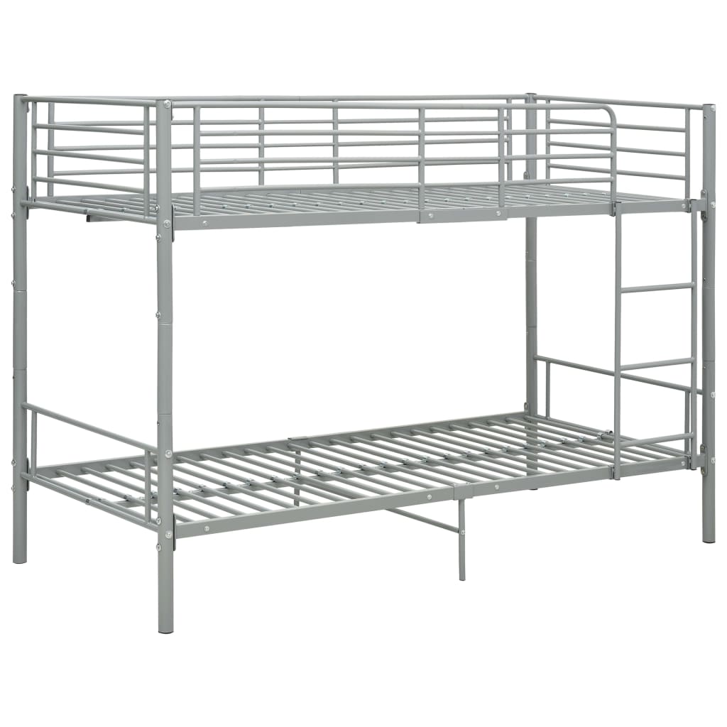 Lit superposé sans matelas gris métal 90x200 cm - XIOS