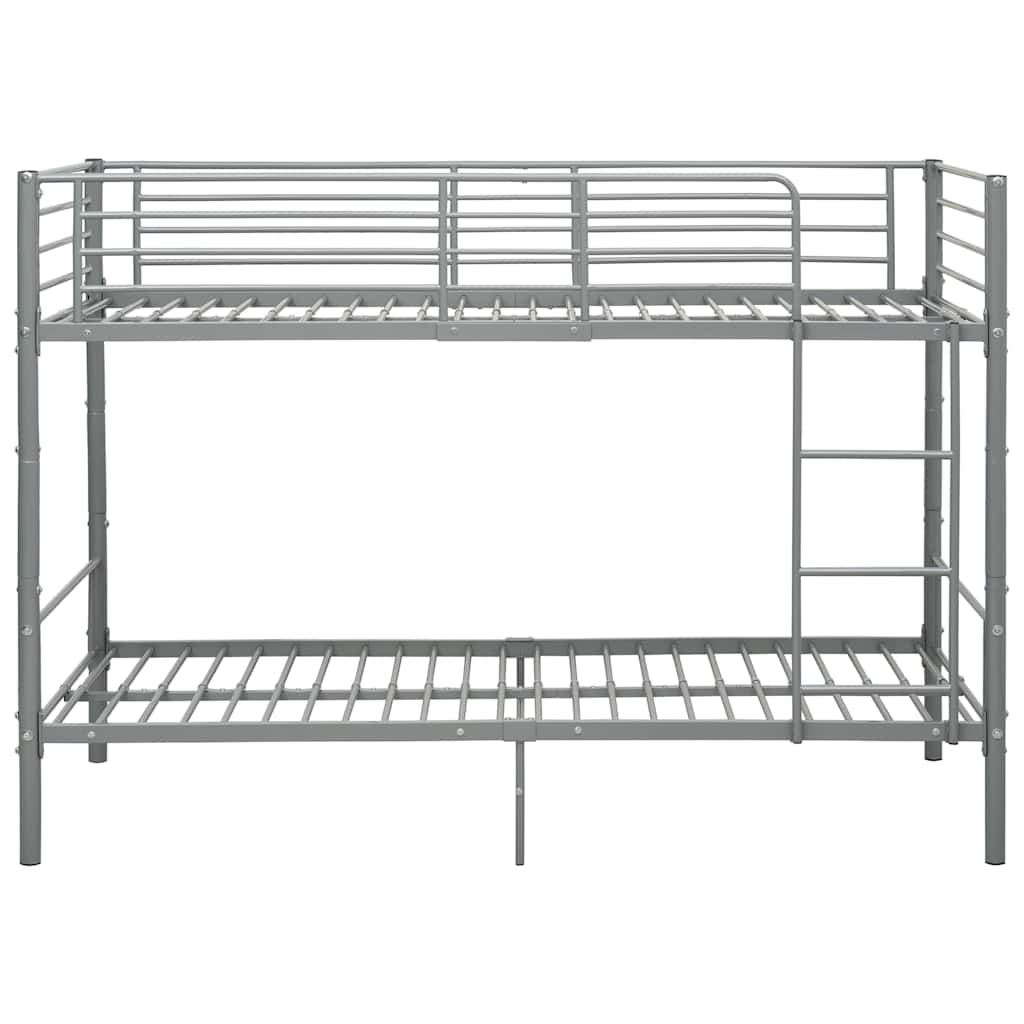 Lit superposé sans matelas gris métal 90x200 cm - XIOS