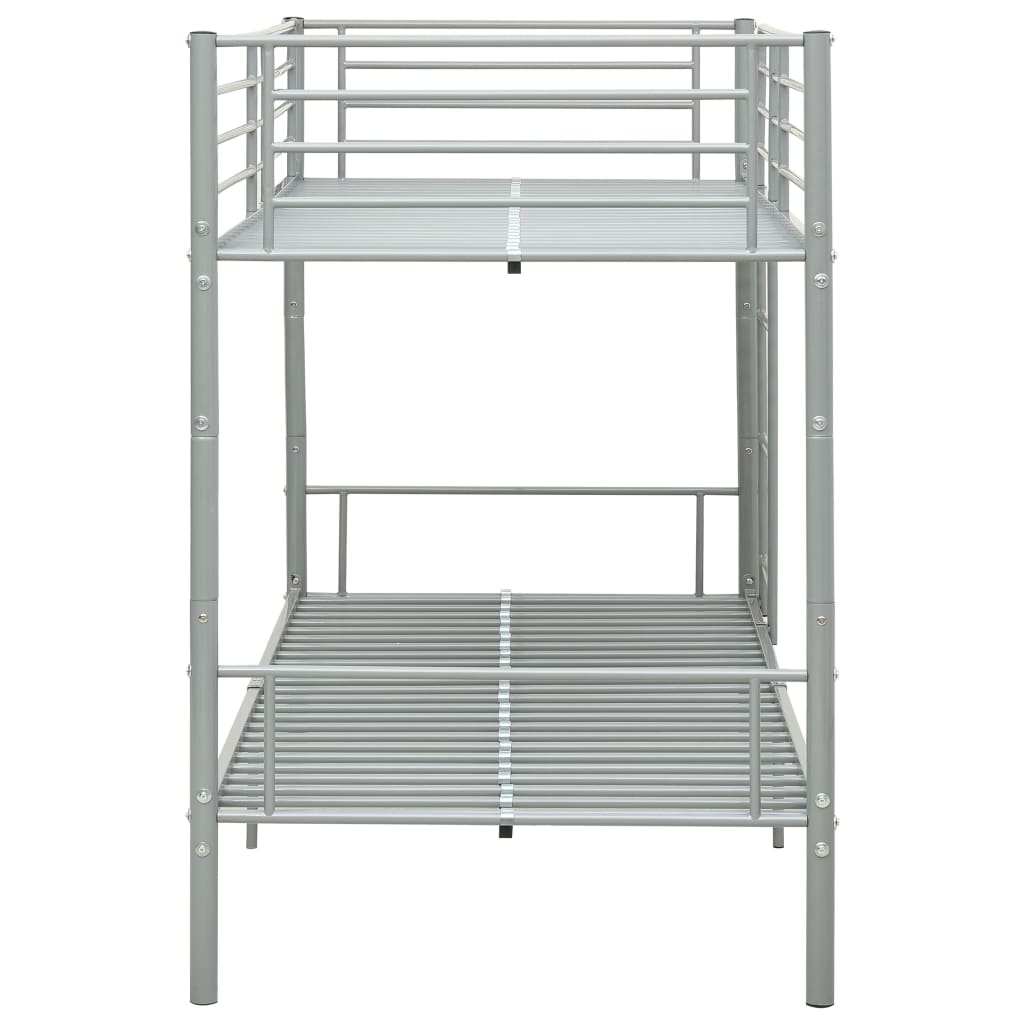 Lit superposé sans matelas gris métal 90x200 cm - XIOS