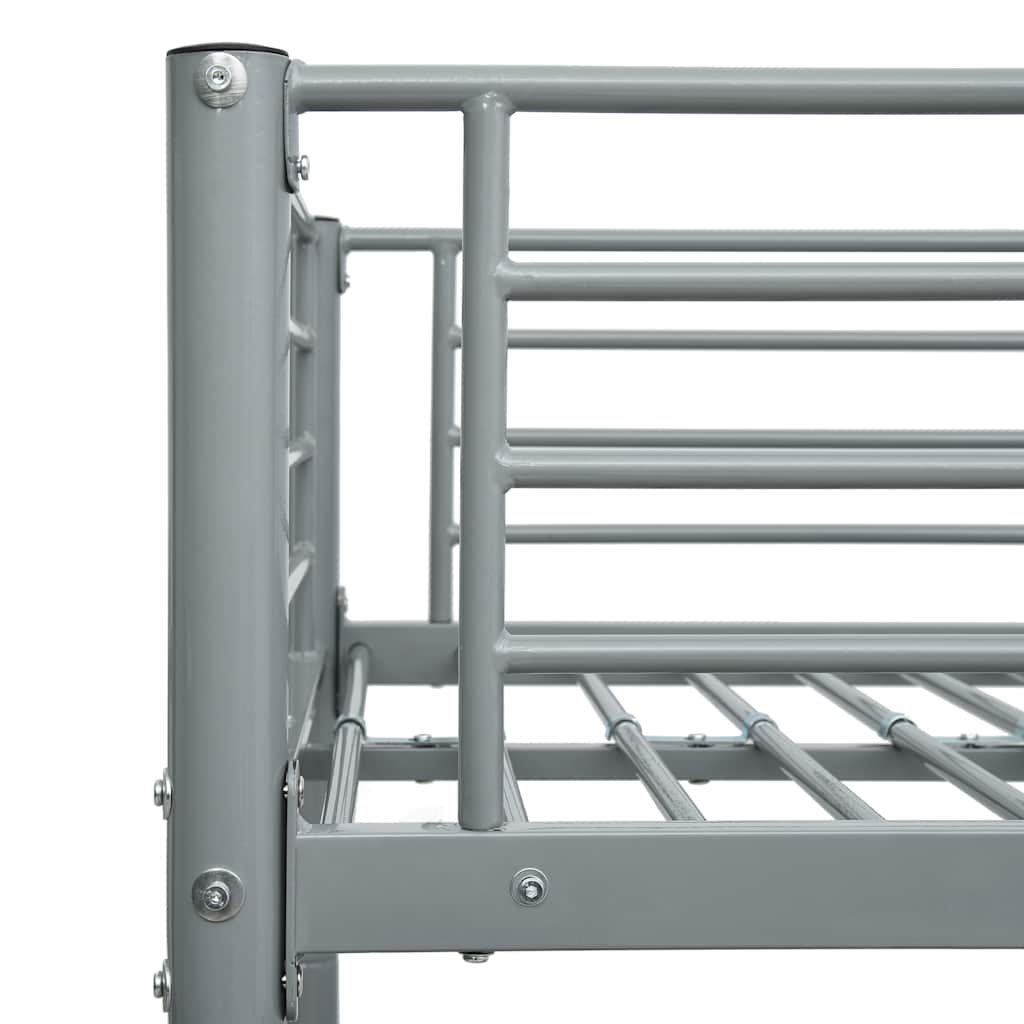 Lit superposé sans matelas gris métal 90x200 cm - XIOS
