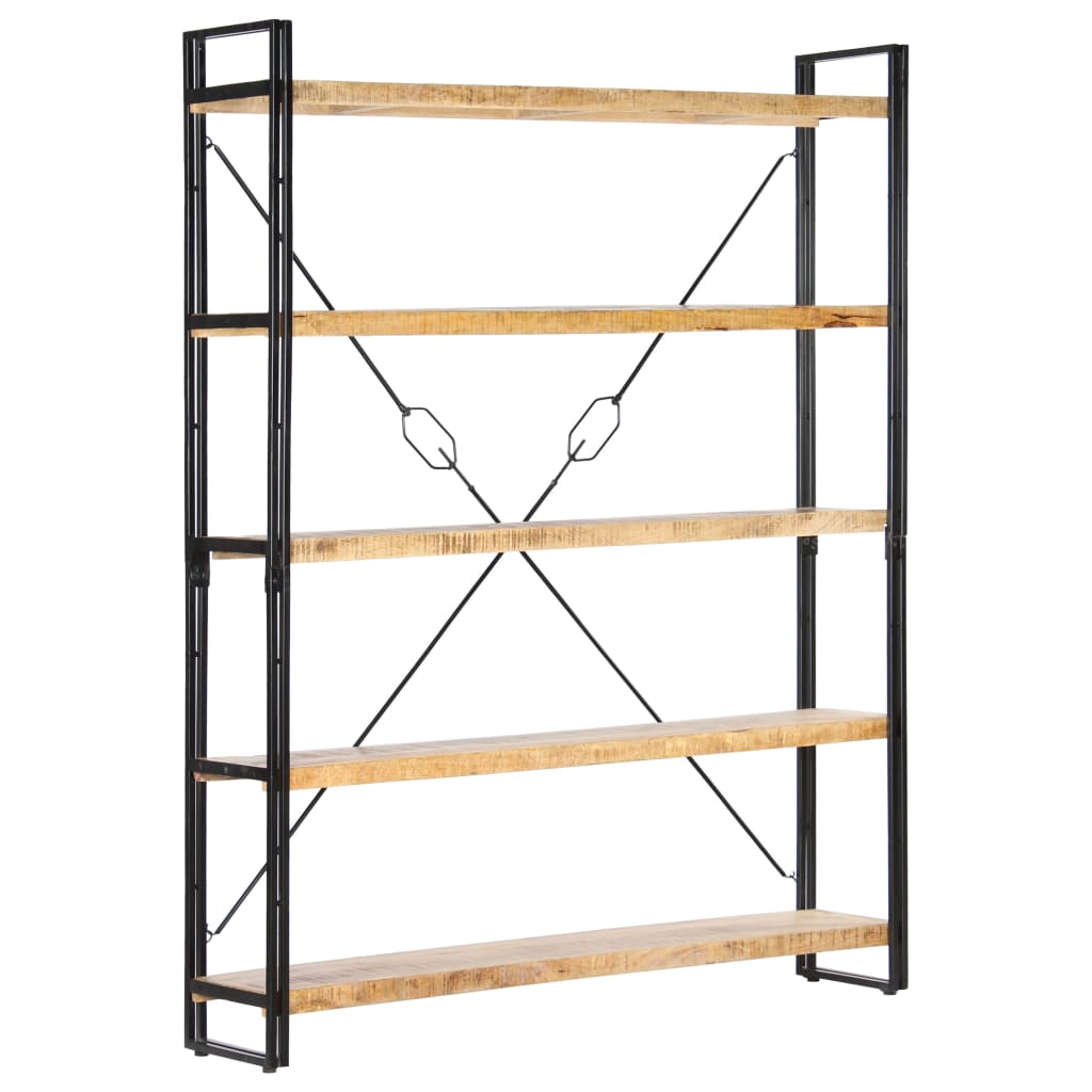 Bibliothèque à 5 niveaux 140x30x180 cm Bois de manguier solide - XIOS