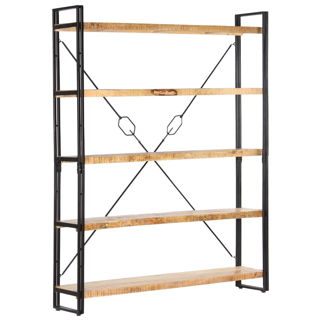Bibliothèque à 5 niveaux 140x30x180 cm Bois de manguier solide - XIOS