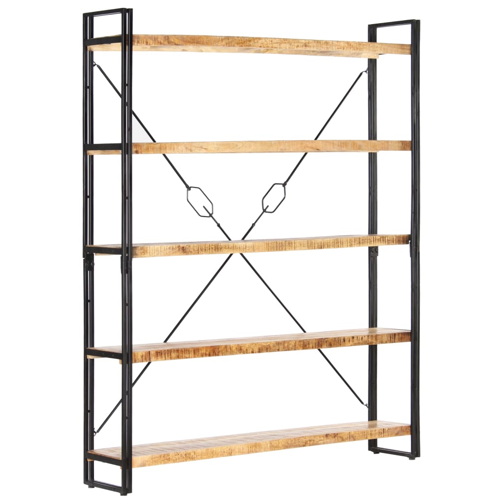 Bibliothèque à 5 niveaux 140x30x180 cm Bois de manguier solide - XIOS