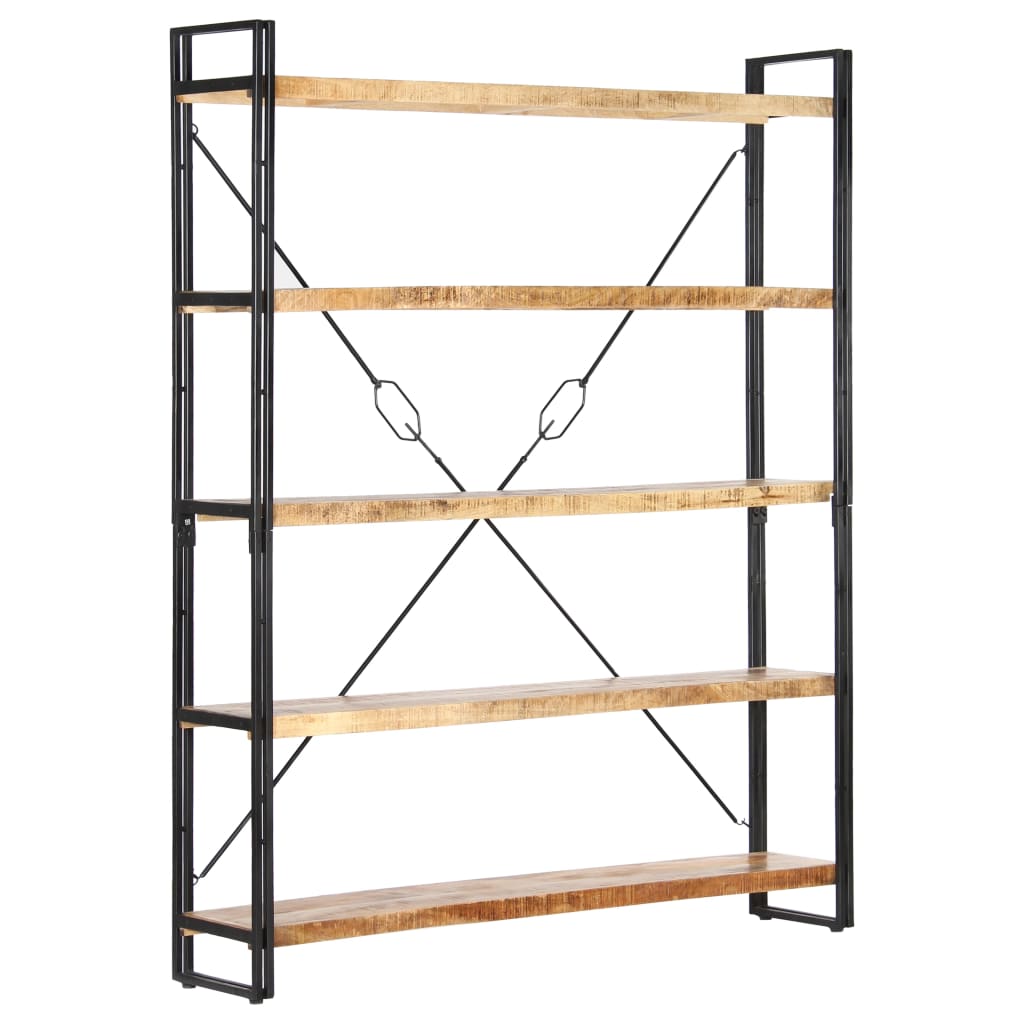 Bibliothèque à 5 niveaux 140x30x180 cm Bois de manguier solide - XIOS
