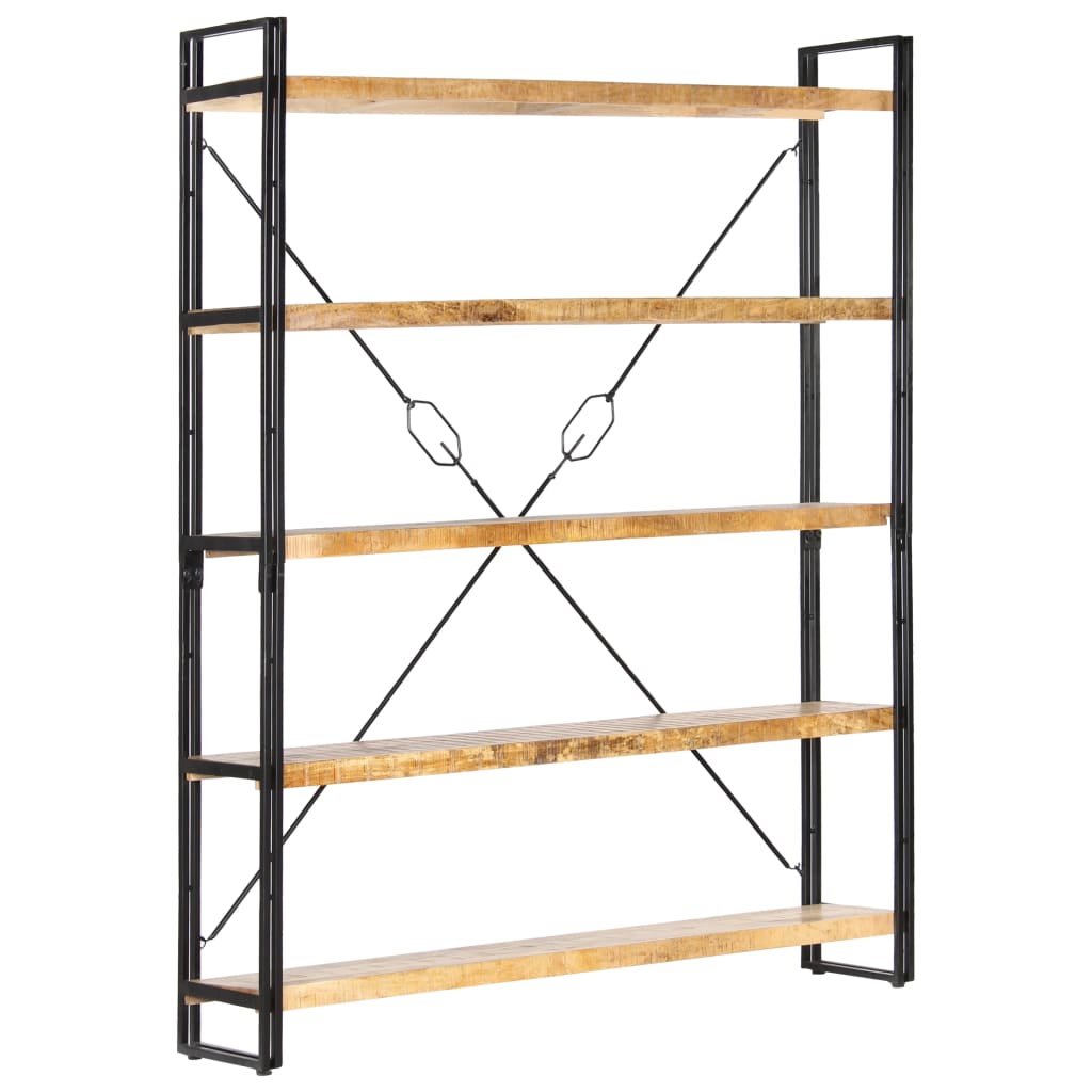Bibliothèque à 5 niveaux 140x30x180 cm Bois de manguier solide - XIOS
