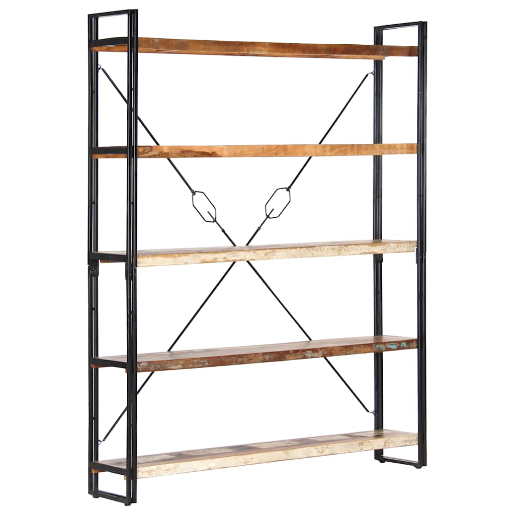 Bibliothèque 5 niveaux 140x30x180cm Bois solide de récupération - XIOS