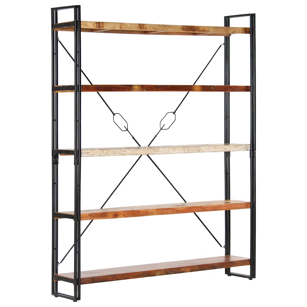 Bibliothèque 5 niveaux 140x30x180cm Bois solide de récupération - XIOS