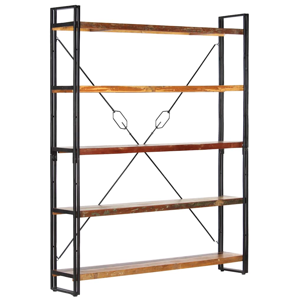 Bibliothèque 5 niveaux 140x30x180cm Bois solide de récupération - XIOS
