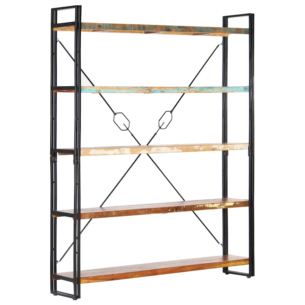 Bibliothèque 5 niveaux 140x30x180cm Bois solide de récupération - XIOS