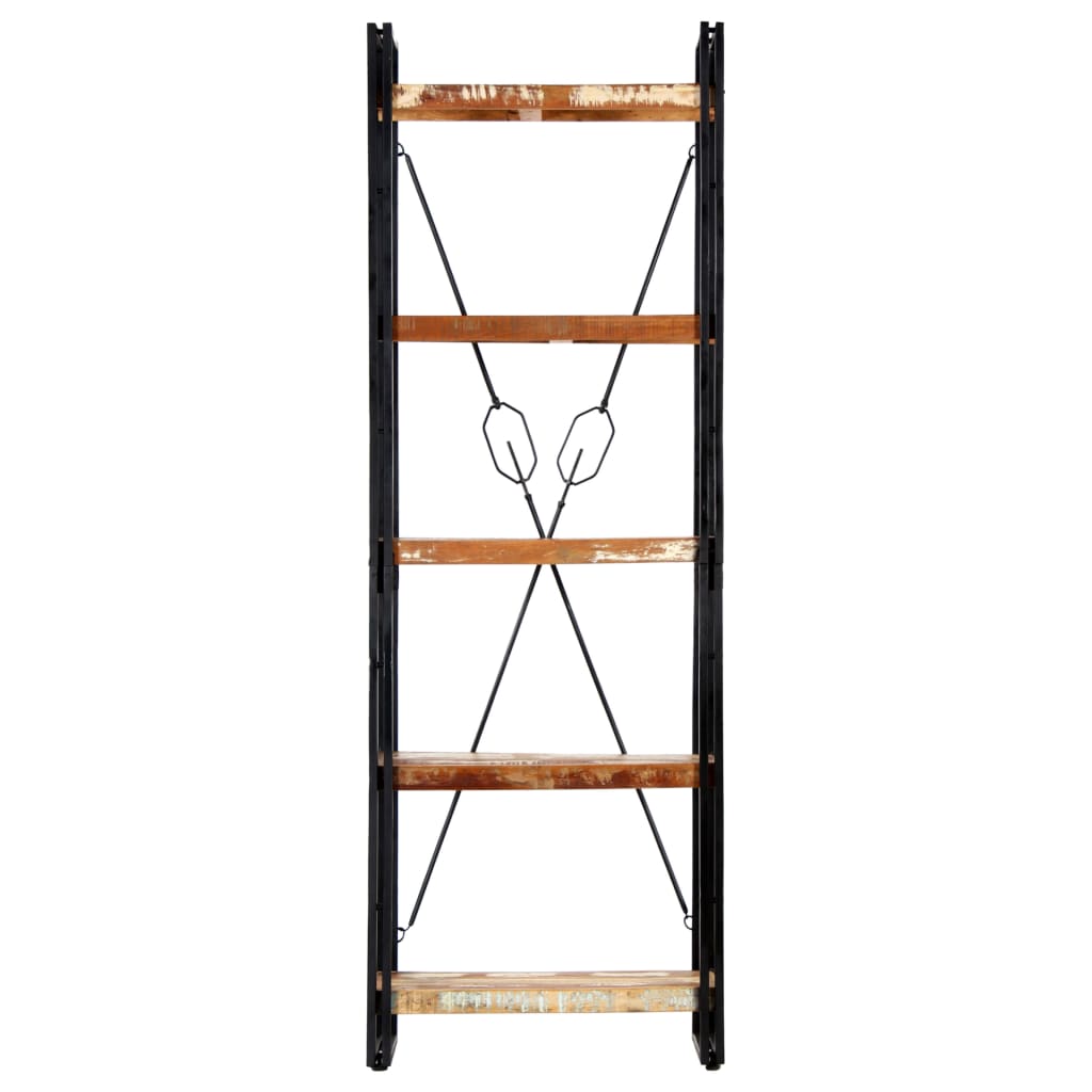 Bibliothèque 5 niveaux 60x30x180 cm Bois solide de récupération - XIOS