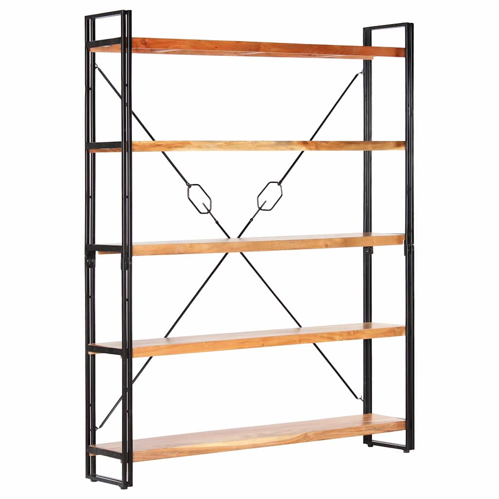 Bibliothèque à 5 niveaux 140x30x180 cm Bois d'acacia solide - XIOS