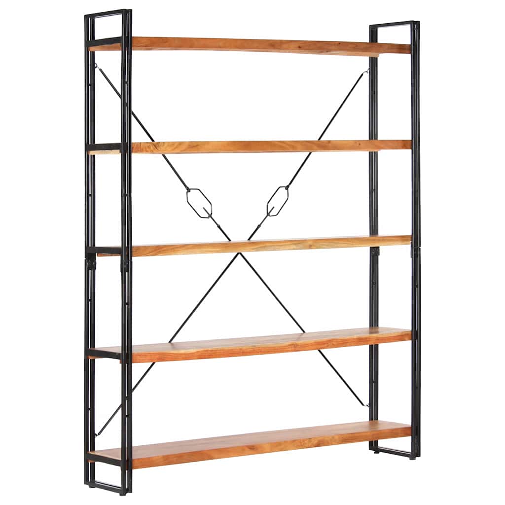 Bibliothèque à 5 niveaux 140x30x180 cm Bois d'acacia solide - XIOS