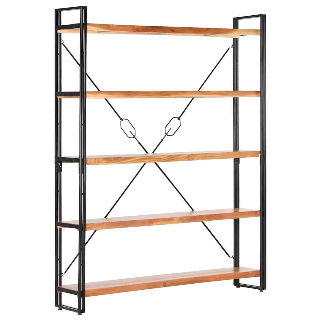 Bibliothèque à 5 niveaux 140x30x180 cm Bois d'acacia solide - XIOS