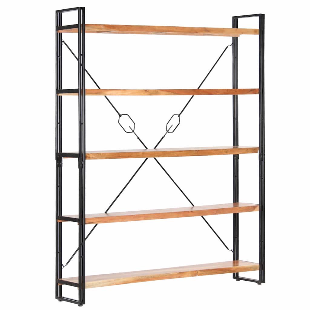 Bibliothèque à 5 niveaux 140x30x180 cm Bois d'acacia solide - XIOS
