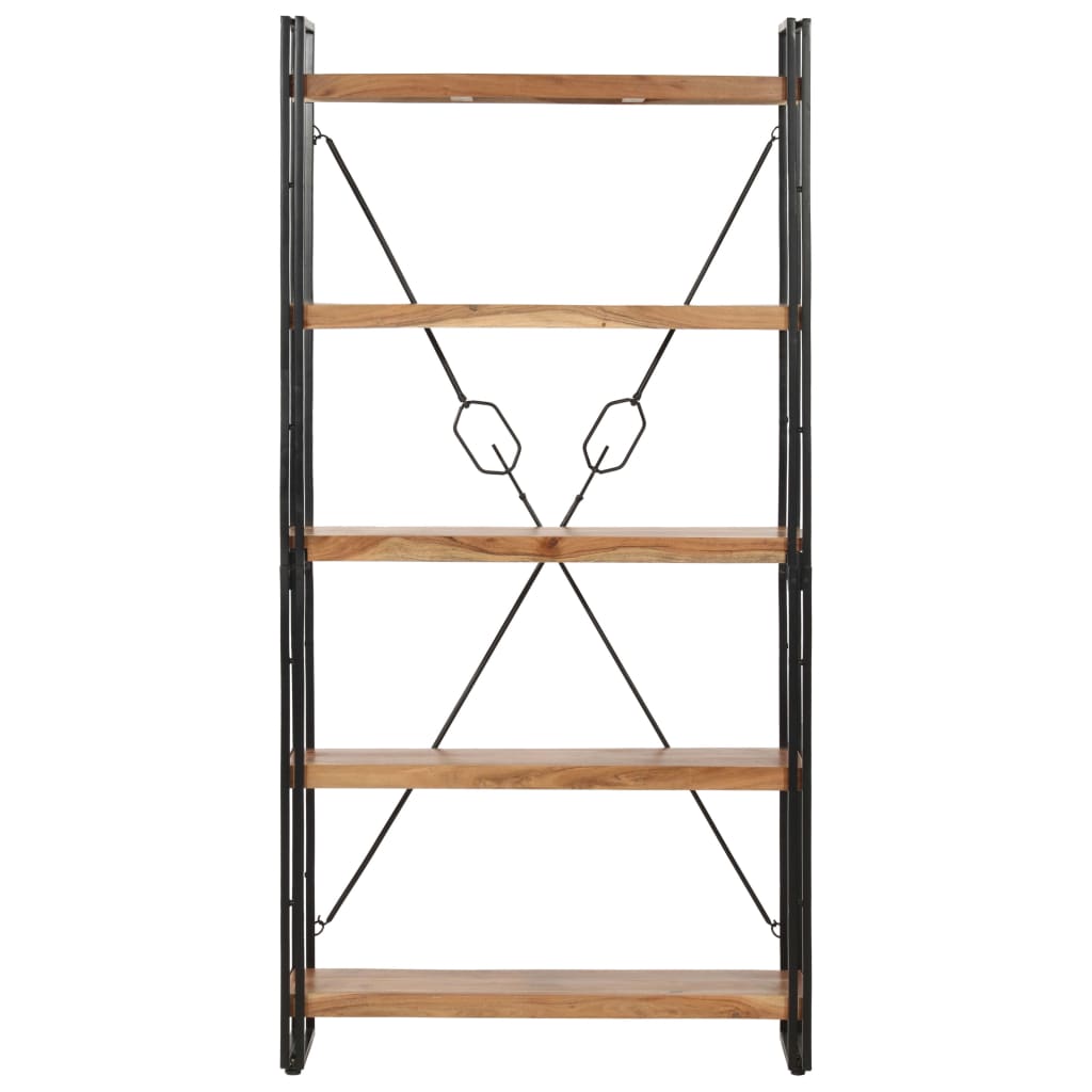 Bibliothèque 5 niveaux 90x30x180 cm Bois solide de d'acacia - XIOS