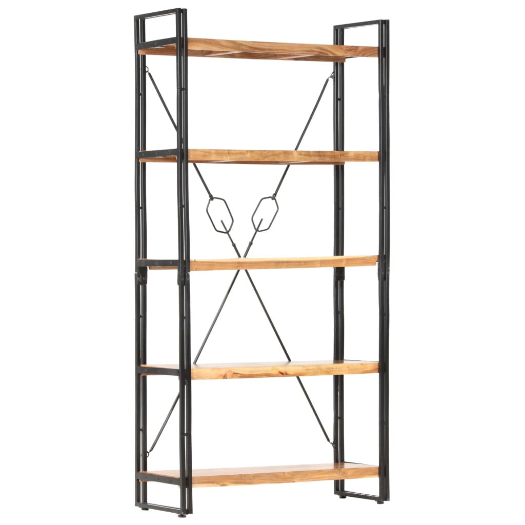 Bibliothèque 5 niveaux 90x30x180 cm Bois solide de d'acacia - XIOS
