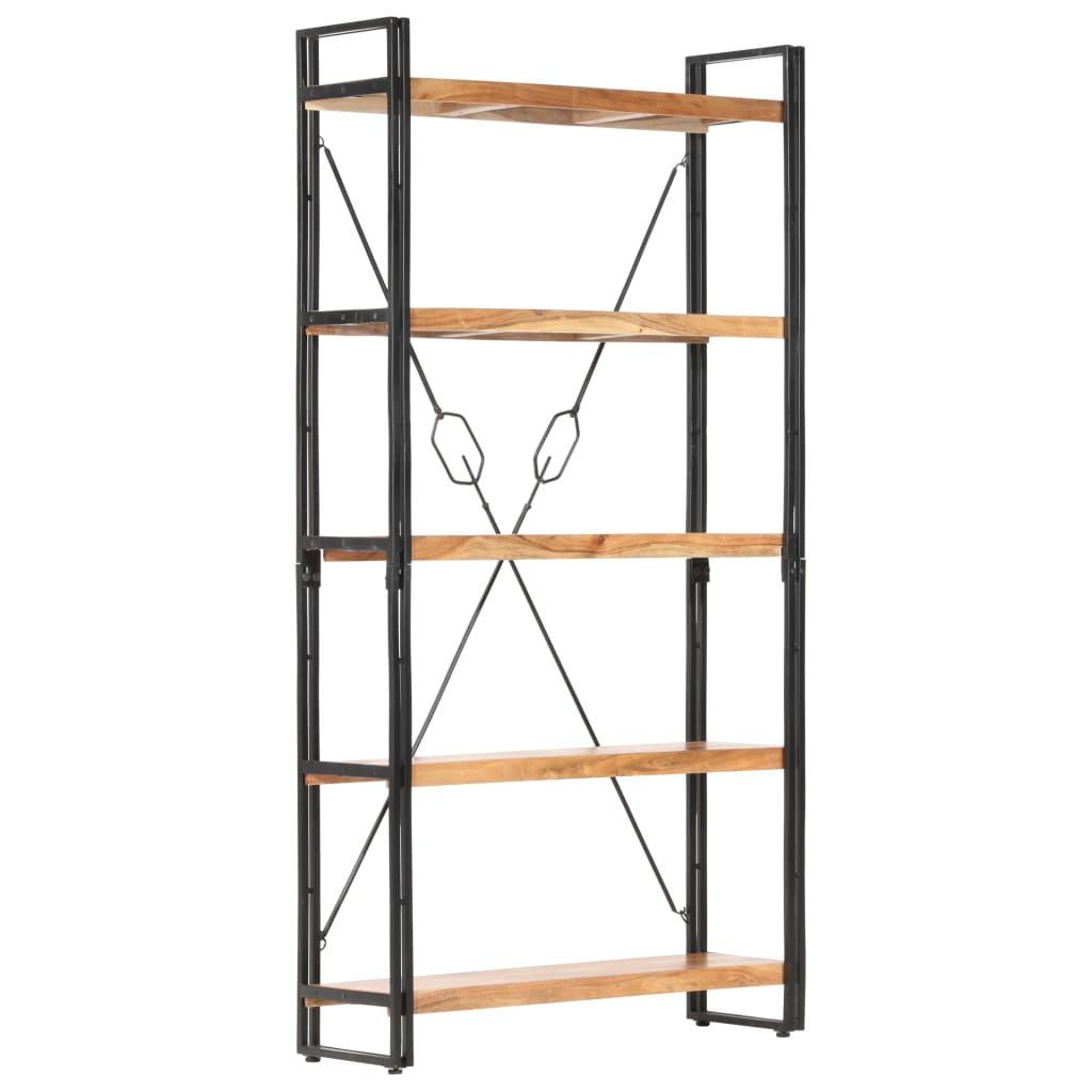 Bibliothèque 5 niveaux 90x30x180 cm Bois solide de d'acacia - XIOS