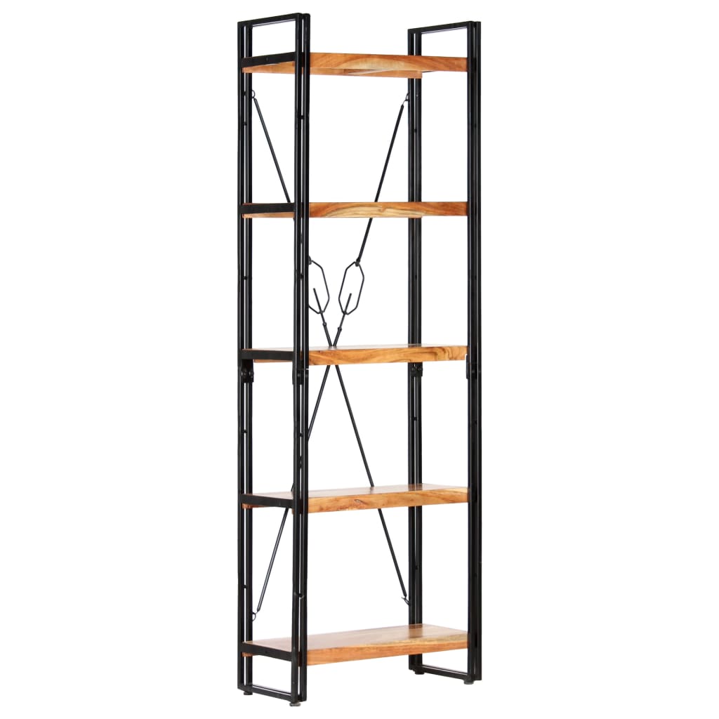 Bibliothèque à 5 niveaux 60x30x180 cm Bois d'acacia solide - XIOS