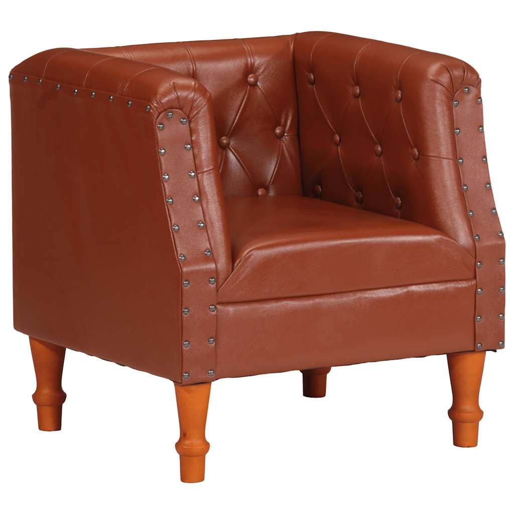 Fauteuil marron cuir véritable - XIOS