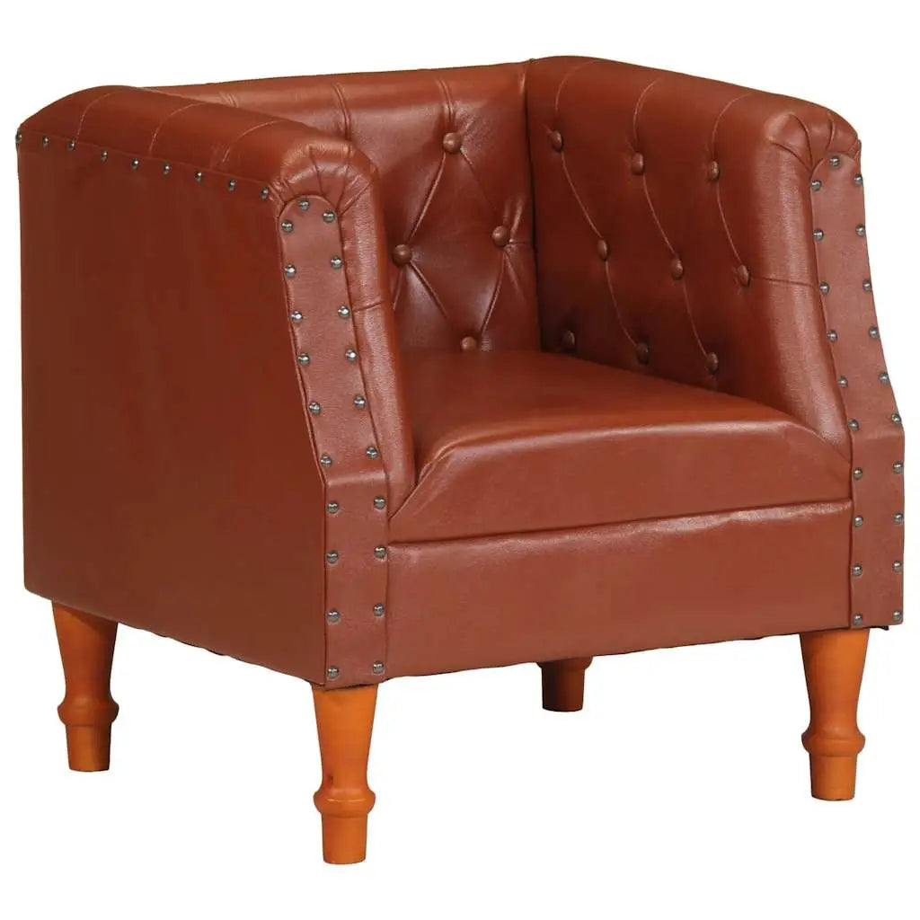 Fauteuil marron cuir véritable - XIOS