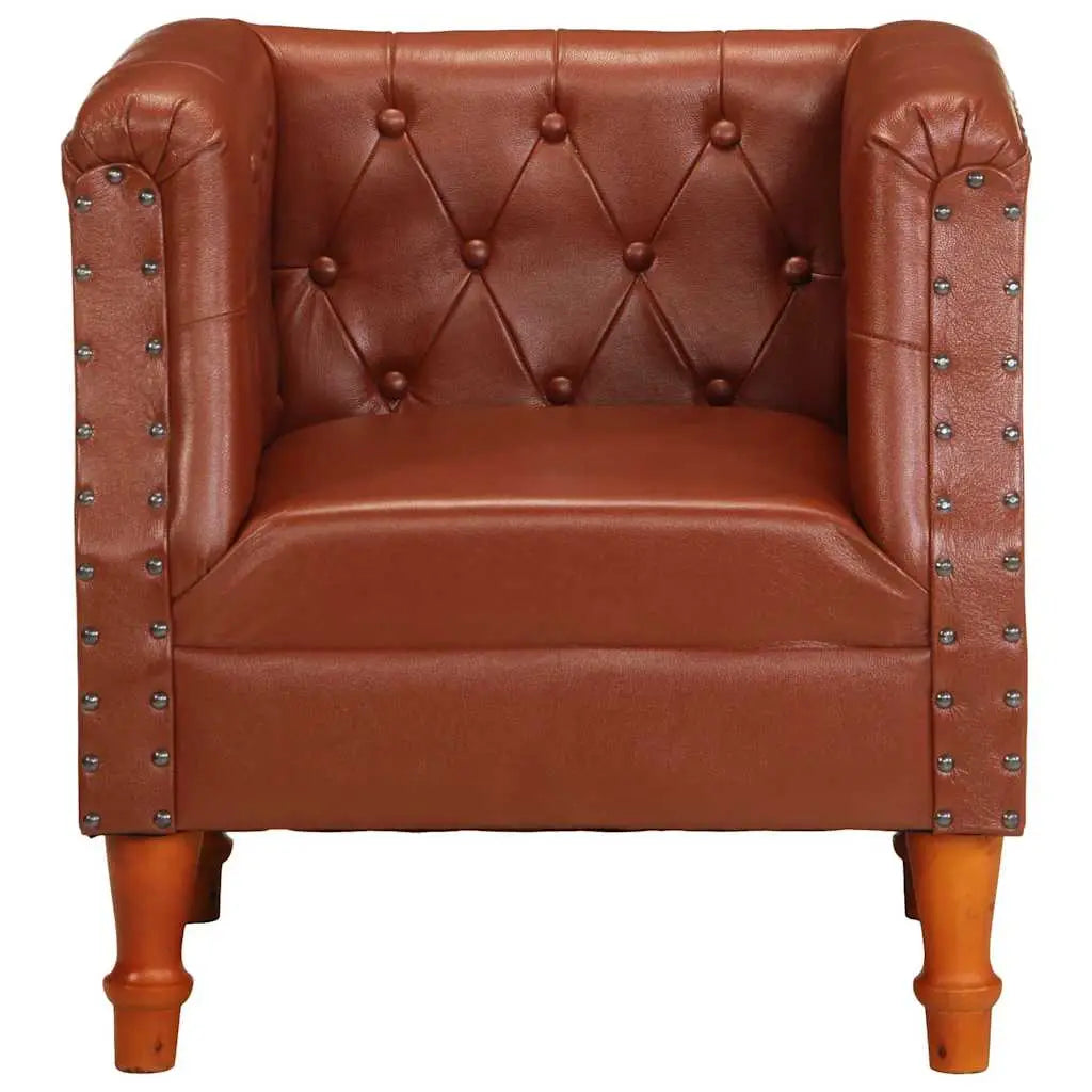 Fauteuil marron cuir véritable - XIOS