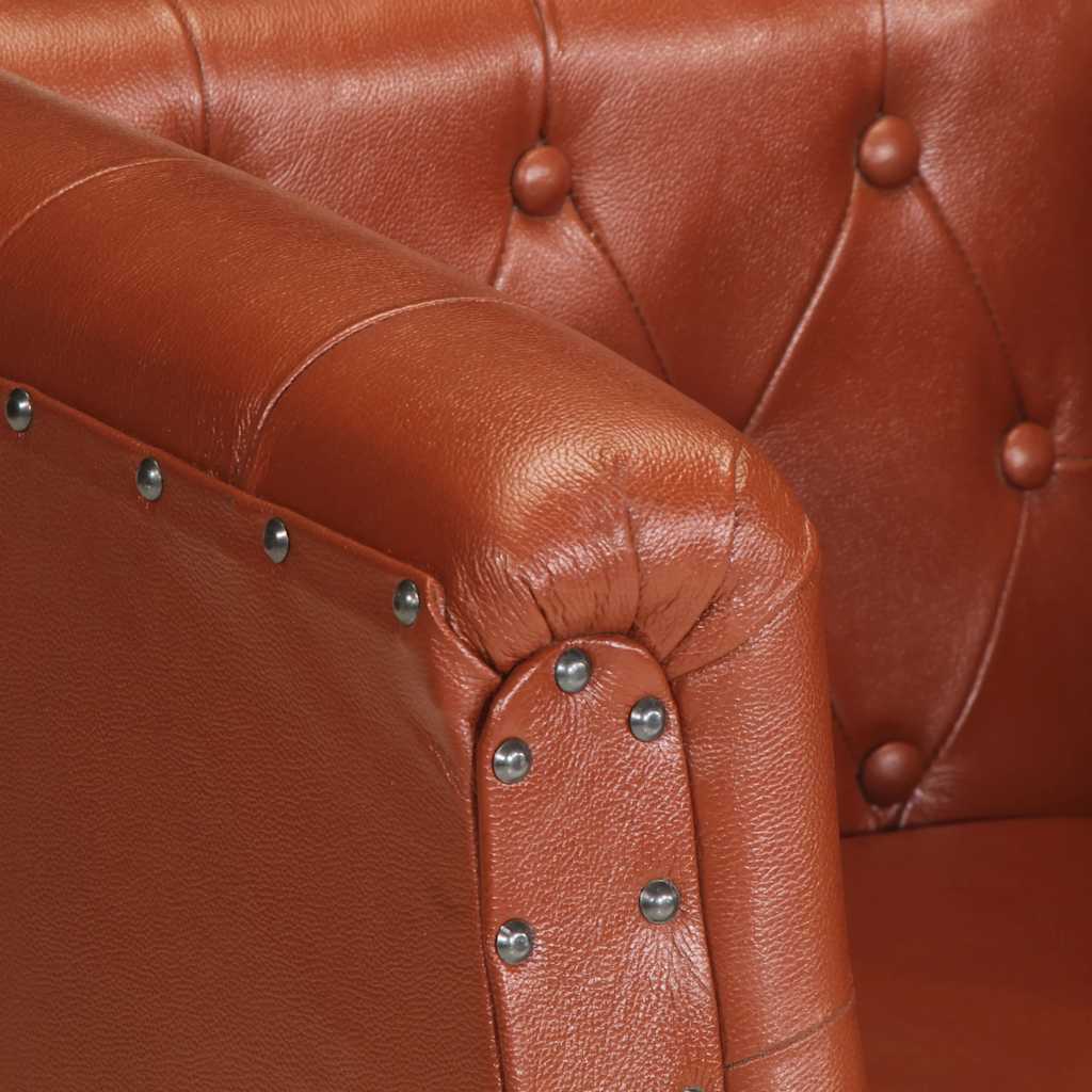 Fauteuil marron cuir véritable - XIOS