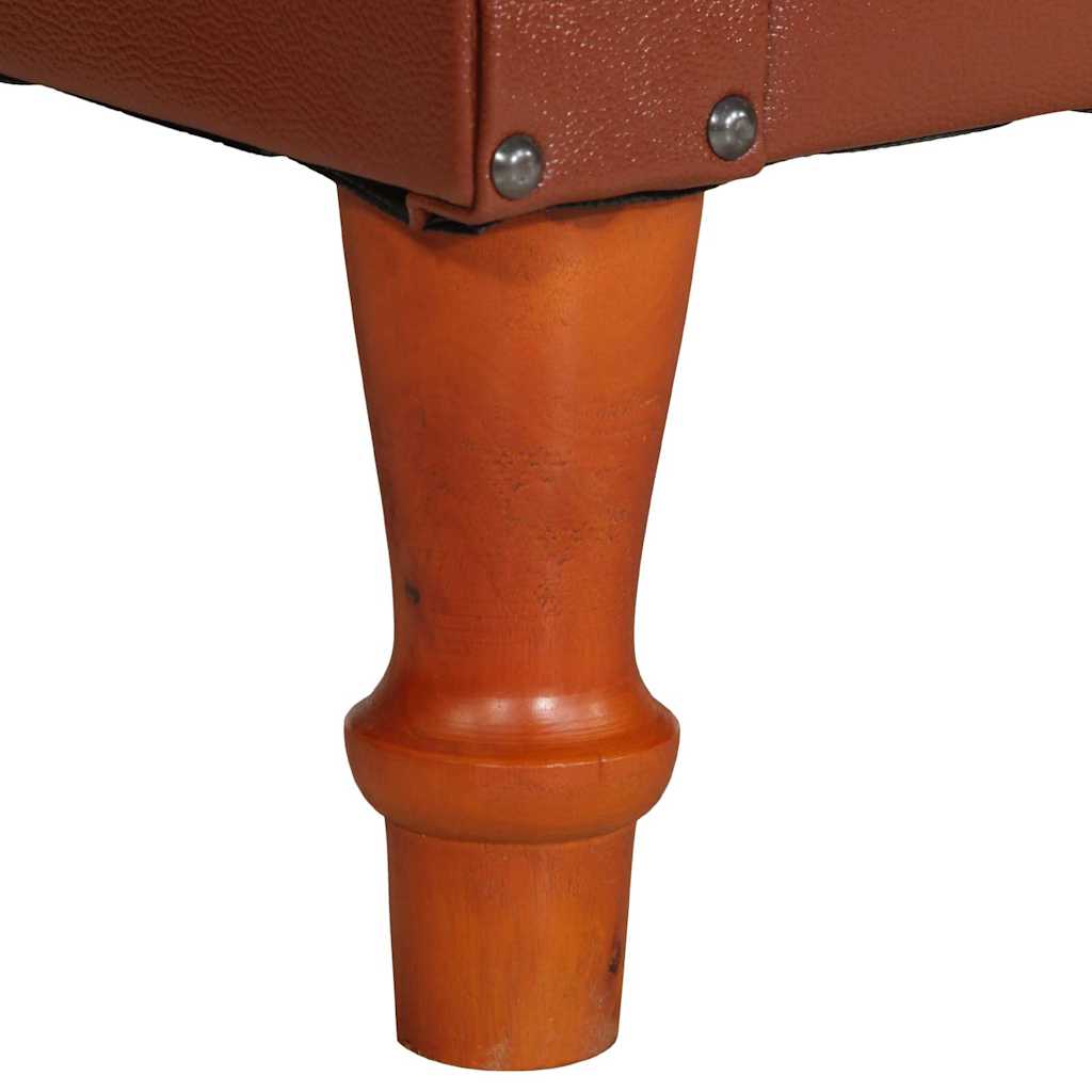Fauteuil marron cuir véritable